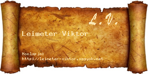 Leimeter Viktor névjegykártya